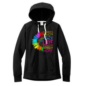 Kamala Harris Peace Love Equality Hope Diversity Women's Fleece Hoodie