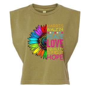 Kamala Harris Peace Love Equality Hope Diversity Garment-Dyed Women's Muscle Tee