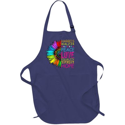 Kamala Harris Peace Love Equality Hope Diversity Full-Length Apron With Pockets