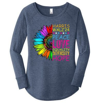 Kamala Harris Peace Love Equality Hope Diversity Women's Perfect Tri Tunic Long Sleeve Shirt