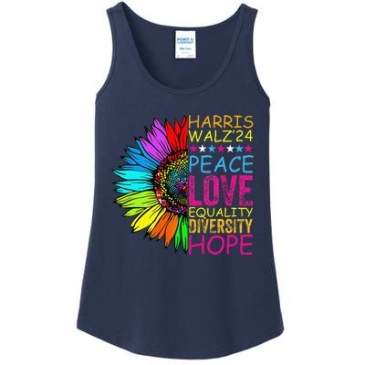 Kamala Harris Peace Love Equality Hope Diversity Ladies Essential Tank