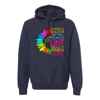 Kamala Harris Peace Love Equality Hope Diversity Premium Hoodie