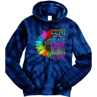 Kamala Harris Peace Love Equality Hope Diversity Tie Dye Hoodie