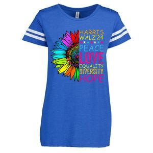 Kamala Harris Peace Love Equality Hope Diversity Enza Ladies Jersey Football T-Shirt