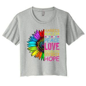 Kamala Harris Peace Love Equality Hope Diversity Women's Crop Top Tee