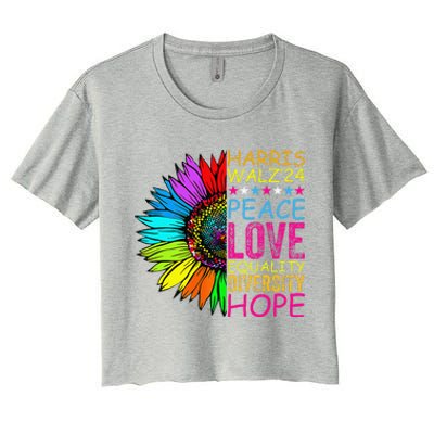 Kamala Harris Peace Love Equality Hope Diversity Women's Crop Top Tee