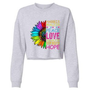 Kamala Harris Peace Love Equality Hope Diversity Cropped Pullover Crew