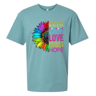 Kamala Harris Peace Love Equality Hope Diversity Sueded Cloud Jersey T-Shirt