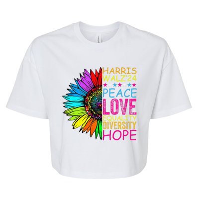 Kamala Harris Peace Love Equality Hope Diversity Bella+Canvas Jersey Crop Tee