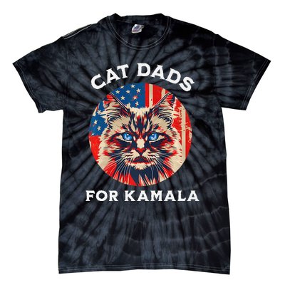 Kamala Harris President 2024 Cat Dads Cat Daddies Gift Tie-Dye T-Shirt