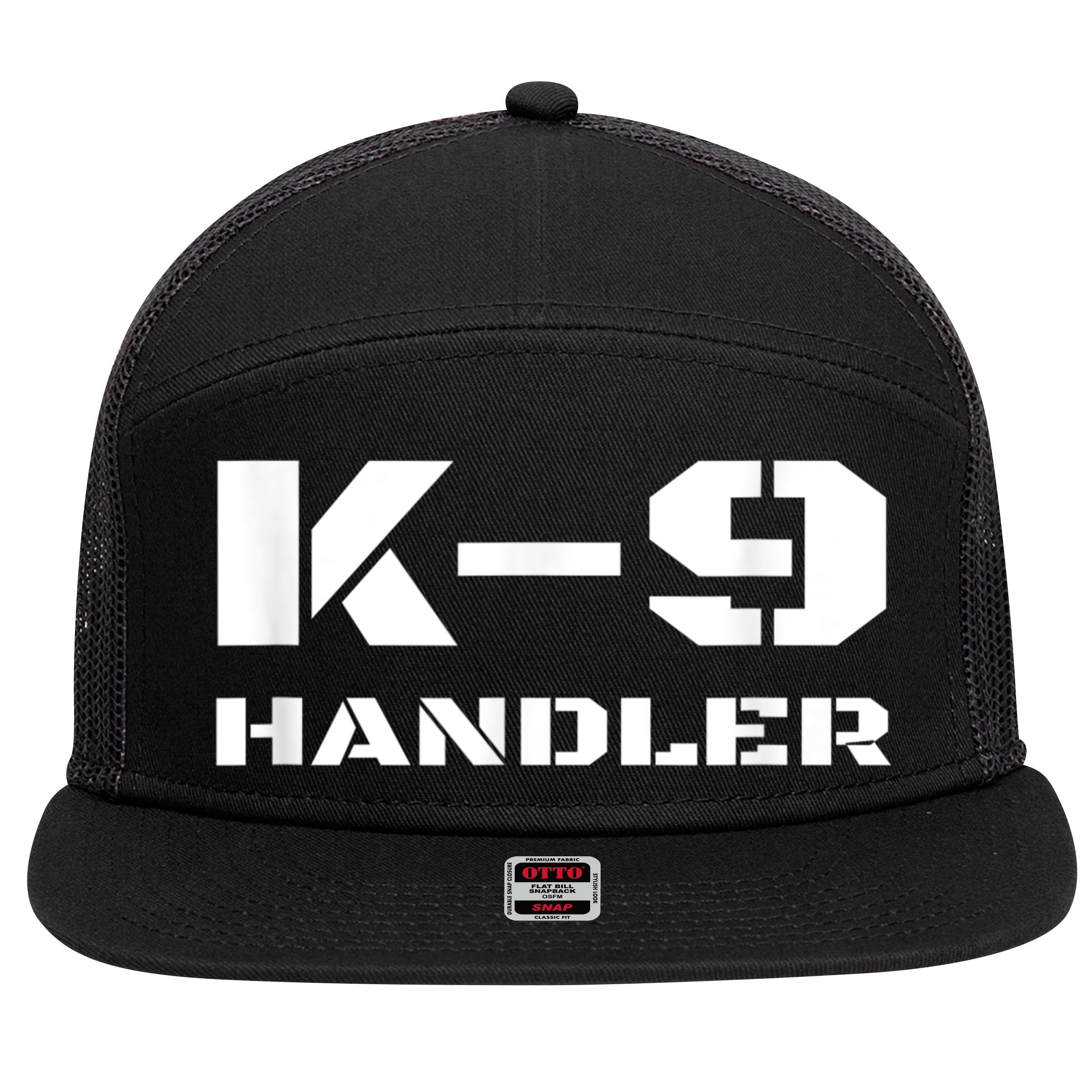 K9 Handler Police Dog Trainer K9 Unit Officer Canine Team 7 Panel Mesh Trucker Snapback Hat