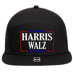 Kamala Harris President Tim Walz Waltz Vp Harris Walz 2024 Premium 7 Panel Mesh Trucker Snapback Hat