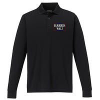 Kamala Harris President Tim Walz Waltz Vp Harris Walz 2024 Premium Performance Long Sleeve Polo