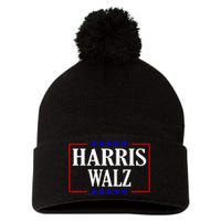 Kamala Harris President Tim Walz Waltz Vp Harris Walz 2024 Premium Pom Pom 12in Knit Beanie