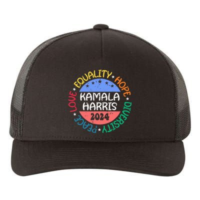 Kamala Harris Peace Love Equality Hope Diversity Yupoong Adult 5-Panel Trucker Hat