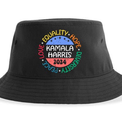 Kamala Harris Peace Love Equality Hope Diversity Sustainable Bucket Hat