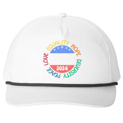 Kamala Harris Peace Love Equality Hope Diversity Snapback Five-Panel Rope Hat