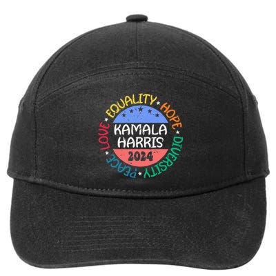 Kamala Harris Peace Love Equality Hope Diversity 7-Panel Snapback Hat