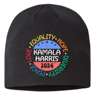 Kamala Harris Peace Love Equality Hope Diversity Sustainable Beanie