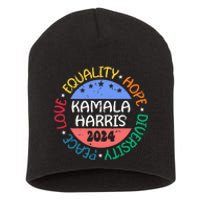 Kamala Harris Peace Love Equality Hope Diversity Short Acrylic Beanie