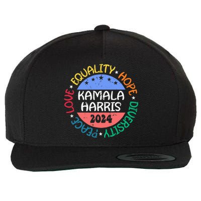 Kamala Harris Peace Love Equality Hope Diversity Wool Snapback Cap