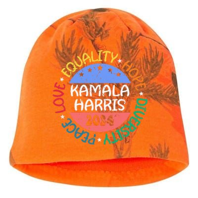 Kamala Harris Peace Love Equality Hope Diversity Kati - Camo Knit Beanie