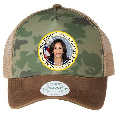 Kamala Harris Presidential Seal Portrait Legacy Tie Dye Trucker Hat