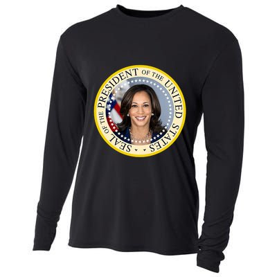 Kamala Harris Presidential Seal Portrait Cooling Performance Long Sleeve Crew