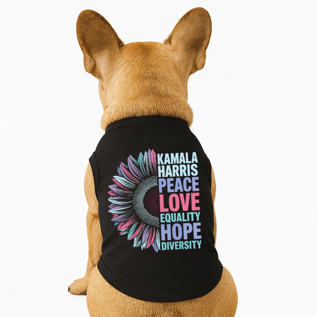 Kamala Harris Peace Love Equality Hope Diversity Doggie Tank