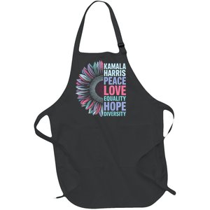 Kamala Harris Peace Love Equality Hope Diversity Full-Length Apron With Pockets