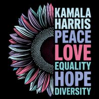 Kamala Harris Peace Love Equality Hope Diversity V-Neck T-Shirt