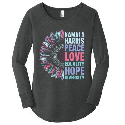 Kamala Harris Peace Love Equality Hope Diversity Women's Perfect Tri Tunic Long Sleeve Shirt