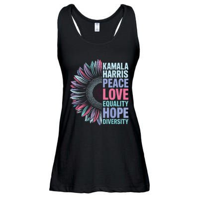 Kamala Harris Peace Love Equality Hope Diversity Ladies Essential Flowy Tank