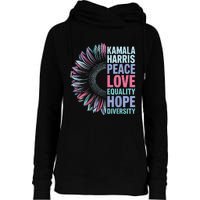 Kamala Harris Peace Love Equality Hope Diversity Womens Funnel Neck Pullover Hood