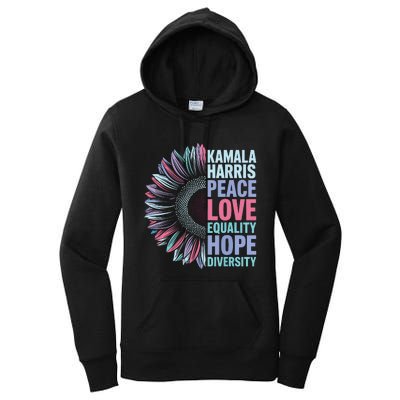 Kamala Harris Peace Love Equality Hope Diversity Women's Pullover Hoodie