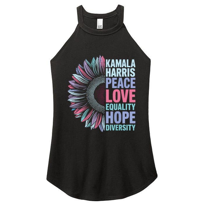 Kamala Harris Peace Love Equality Hope Diversity Women's Perfect Tri Rocker Tank