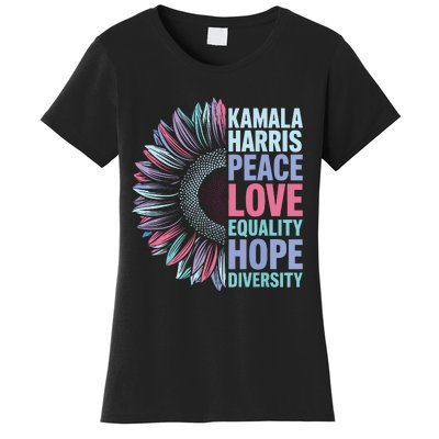 Kamala Harris Peace Love Equality Hope Diversity Women's T-Shirt