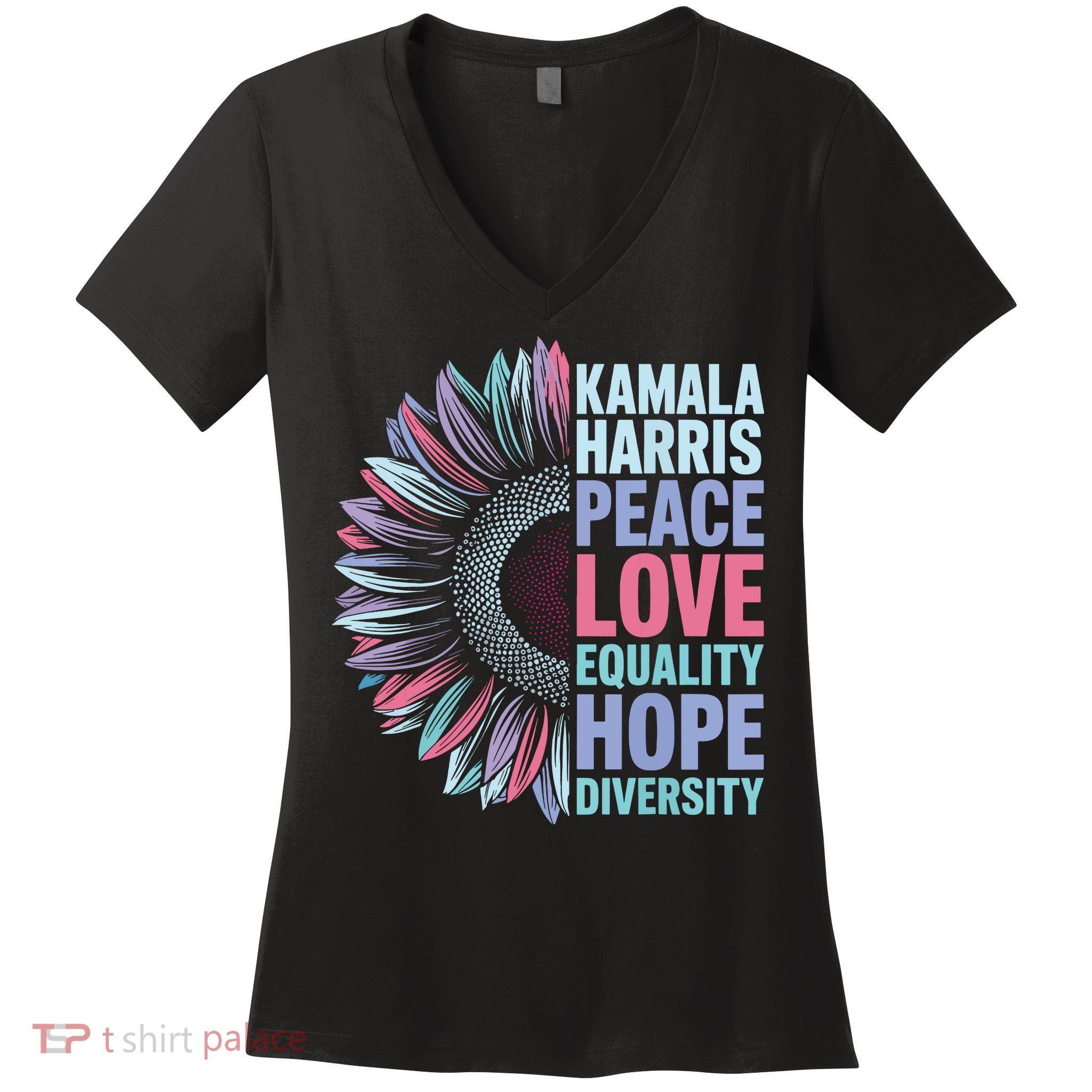 Kamala Harris Peace Love Equality Hope Diversity Women's V-Neck T-Shirt