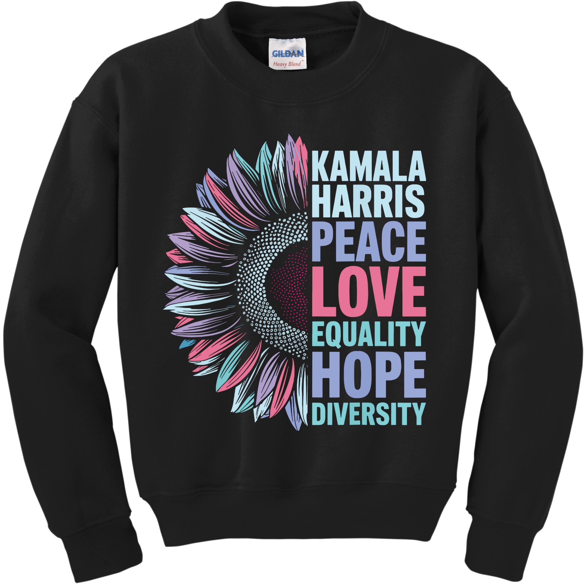 Kamala Harris Peace Love Equality Hope Diversity Kids Sweatshirt
