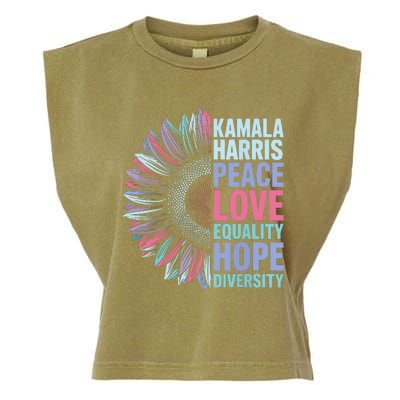 Kamala Harris Peace Love Equality Hope Diversity Garment-Dyed Women's Muscle Tee