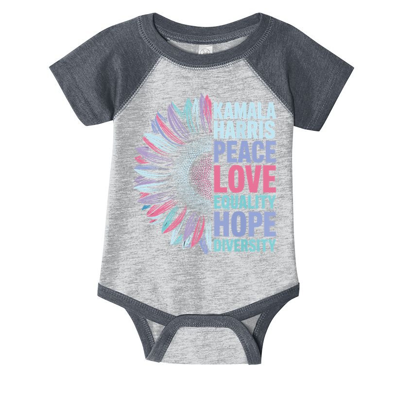 Kamala Harris Peace Love Equality Hope Diversity Infant Baby Jersey Bodysuit