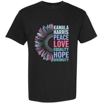 Kamala Harris Peace Love Equality Hope Diversity Garment-Dyed Heavyweight T-Shirt