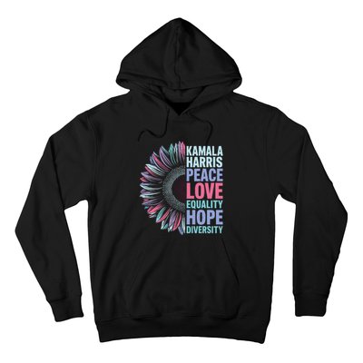 Kamala Harris Peace Love Equality Hope Diversity Hoodie