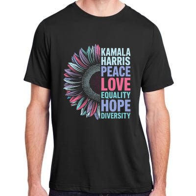 Kamala Harris Peace Love Equality Hope Diversity Adult ChromaSoft Performance T-Shirt