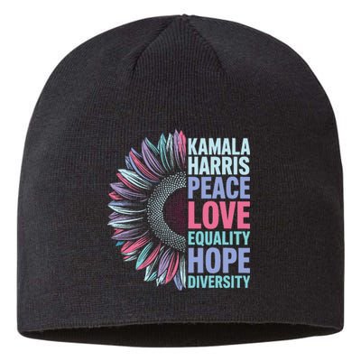 Kamala Harris Peace Love Equality Hope Diversity Sustainable Beanie