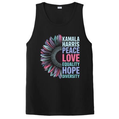 Kamala Harris Peace Love Equality Hope Diversity PosiCharge Competitor Tank