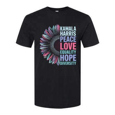 Kamala Harris Peace Love Equality Hope Diversity Softstyle CVC T-Shirt