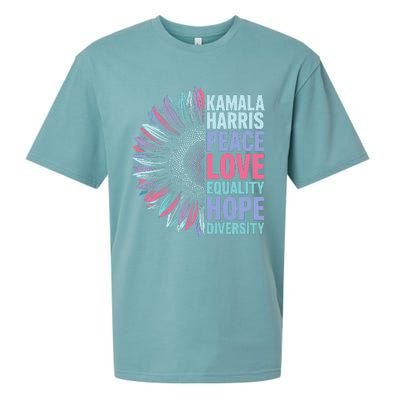 Kamala Harris Peace Love Equality Hope Diversity Sueded Cloud Jersey T-Shirt