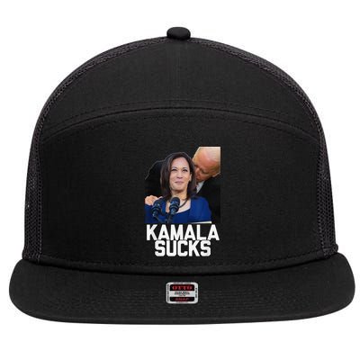 Kamala Harris President Election 2024 Trump Halloween 7 Panel Mesh Trucker Snapback Hat