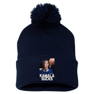 Kamala Harris President Election 2024 Trump Halloween Pom Pom 12in Knit Beanie